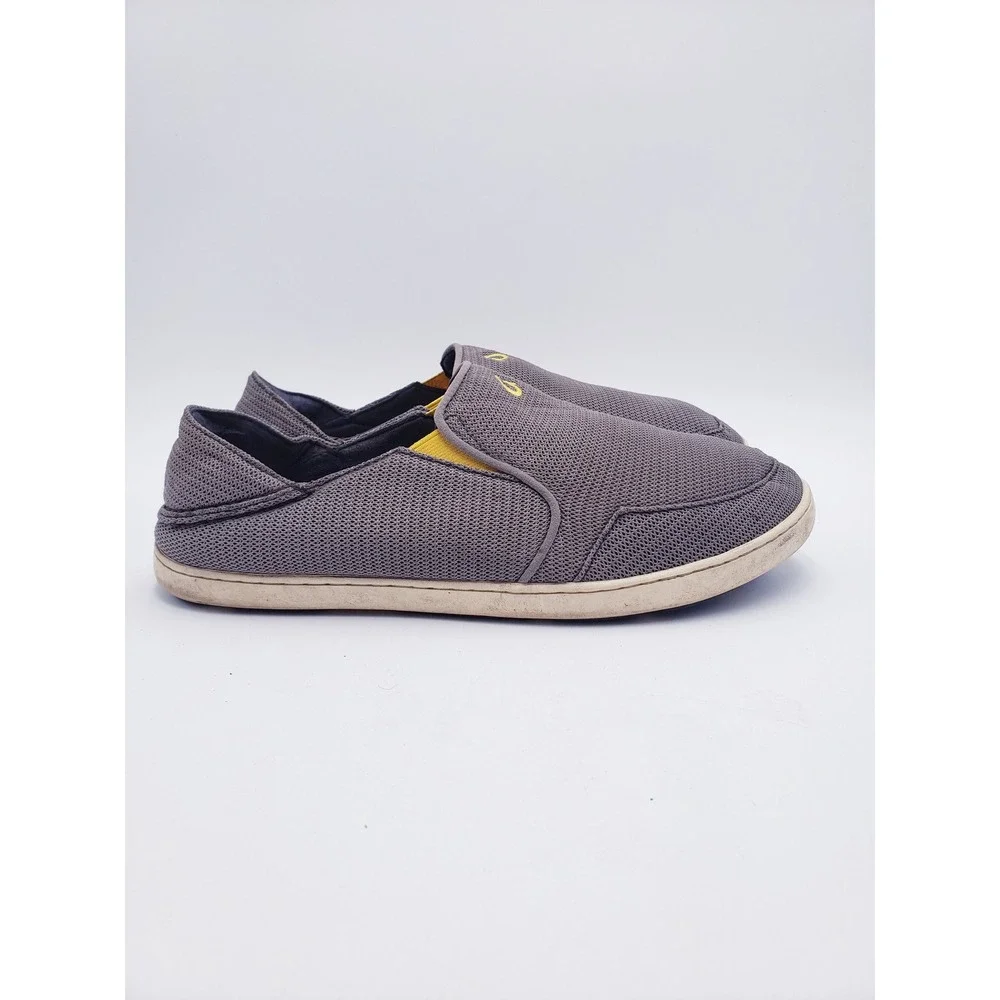 Olukai  Nohea Mesh Dark Gray Orange Shadow Slip On Boat Shoes Men's Size 11